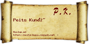 Peits Kunó névjegykártya